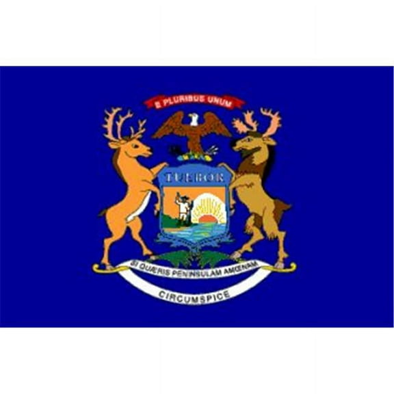 Annin Flagmakers 142682 6 ft. X 10 ft. Nyl-Glo Michigan Flag