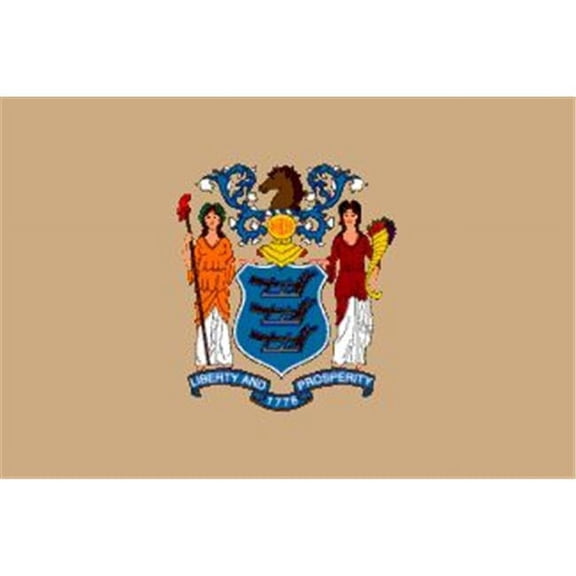 Annin Flagmakers 143682 6 ft. X 10 ft. Nyl-Glo New Jersey Flag