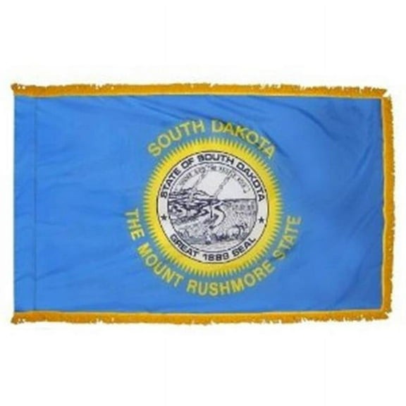 Annin Flagmakers 144990 3 ft. x 5 ft. Indoor and Parade Colonial Nyl-Glo South Dakota Flag with Fringe