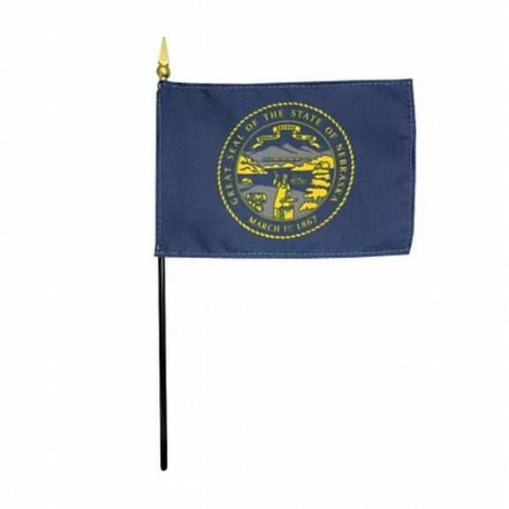 Annin Flagmakers 150026 4 x 6 in. Eb Nebraska Mounted, Pack Of 12