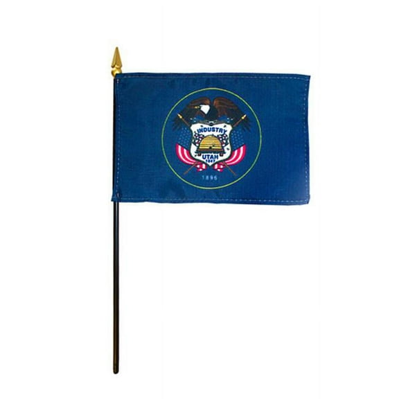 Annin Flagmakers 150044 4 x 6 in. Eb Utah Mounted, Pack Of 12