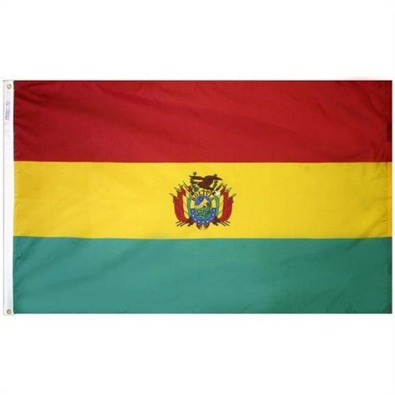 Annin Flagmakers 190677 2 ft. X 3 ft. Nyl-Glo Bolivia Government Flag