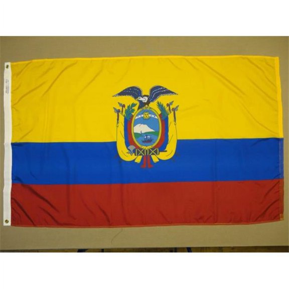 Annin Flagmakers 192333 4 ft. X 6 ft. Nyl-Glo Ecuador Government Flag