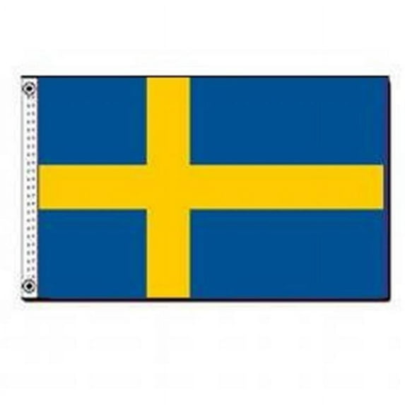 Annin Flagmakers 197991 5 ft. X 8 ft. Nyl-Glo Sweden Flag