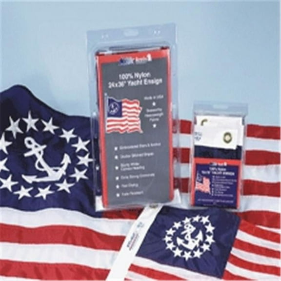 Annin Flagmakers 20 x 30 in. Nyl-Glo Us Yacht Ensign Embr Flag
