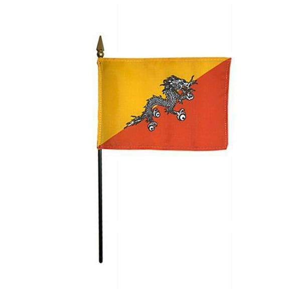 Annin Flagmakers 210015 4 x 6 in. Eb Bhutan Mounted, Pack Of 12