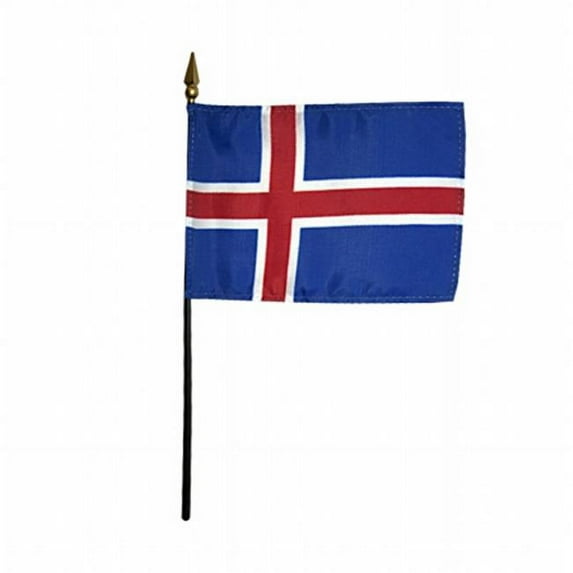 Annin Flagmakers 210065 4 x 6 in. Eb Iceland Mounted - 12 Pack