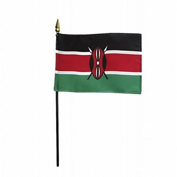 Annin Flagmakers 210078 4 x 6 in. Eb Kenya Mounted - 12 Pack