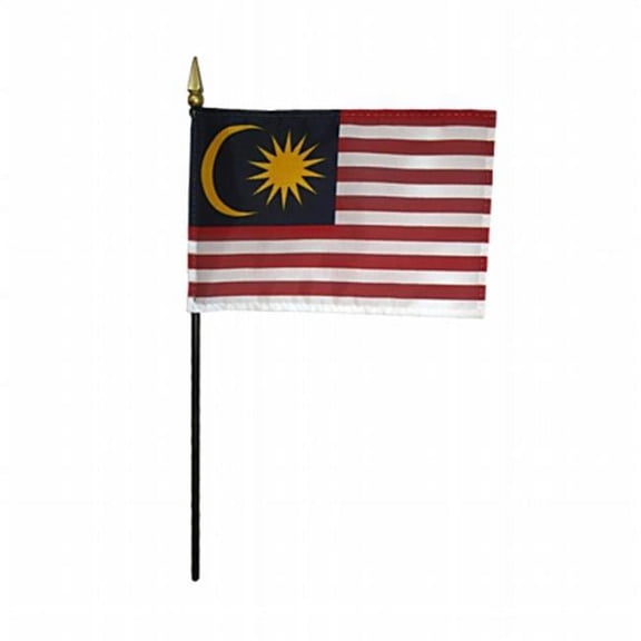 Annin Flagmakers 210088 4 x 6 in. Eb Malaysia Mounted - 12 Pack