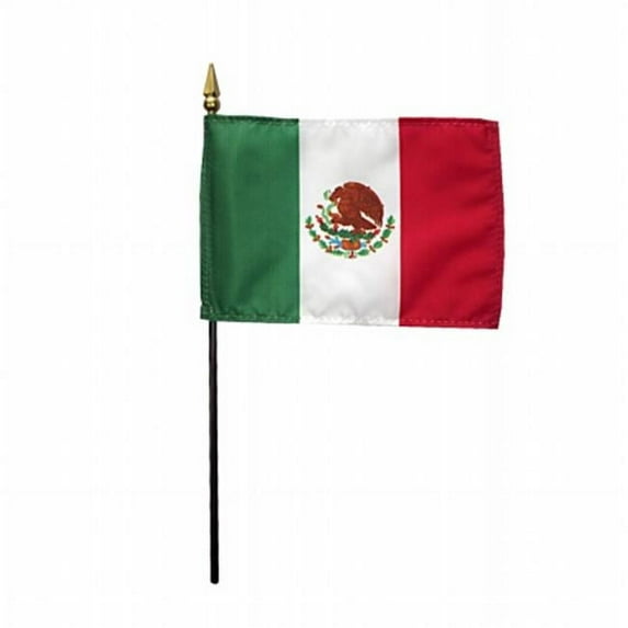 Annin Flagmakers 210094 4 x 6 in. Eb Mexico Mounted - 12 Pack