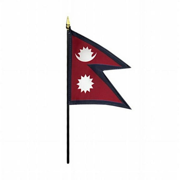 Annin Flagmakers 210098 4 x 6 in. Eb Nepal Mounted - 12 Pack