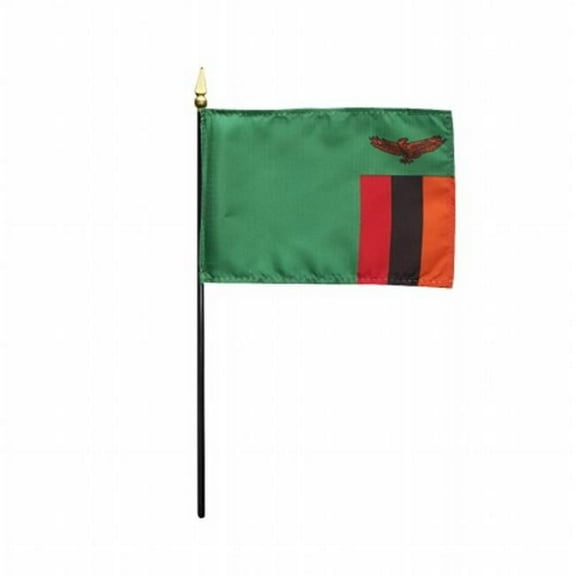 Annin Flagmakers 210157 4 x 6 in. Eb Zambia Mounted - 12 Pack