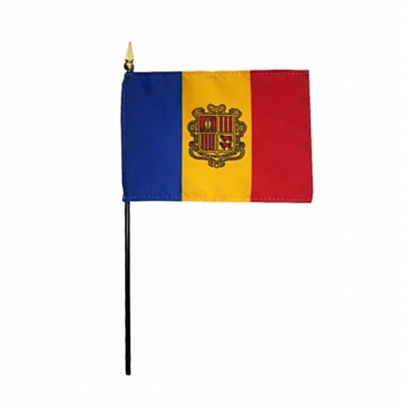 Annin Flagmakers 213829 4 x 6 in. Eb Andorra Govt Mounted - 12 Pack