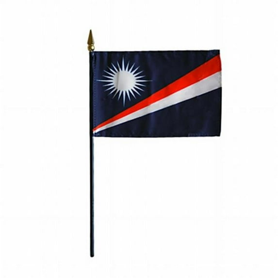 Annin Flagmakers 214151 4 x 6 in. Eb Marshall Islands Mounted - 12 Pack