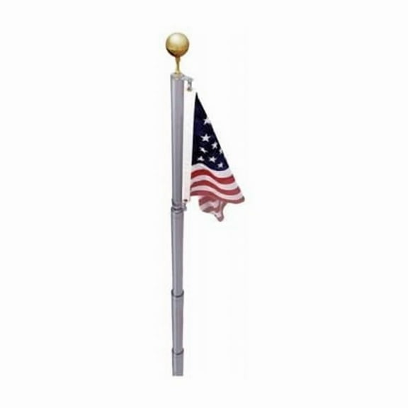 Annin Flagmakers Telescoping Aluminum Flag Pole Set 230350 - Outdoor Flag - 21'