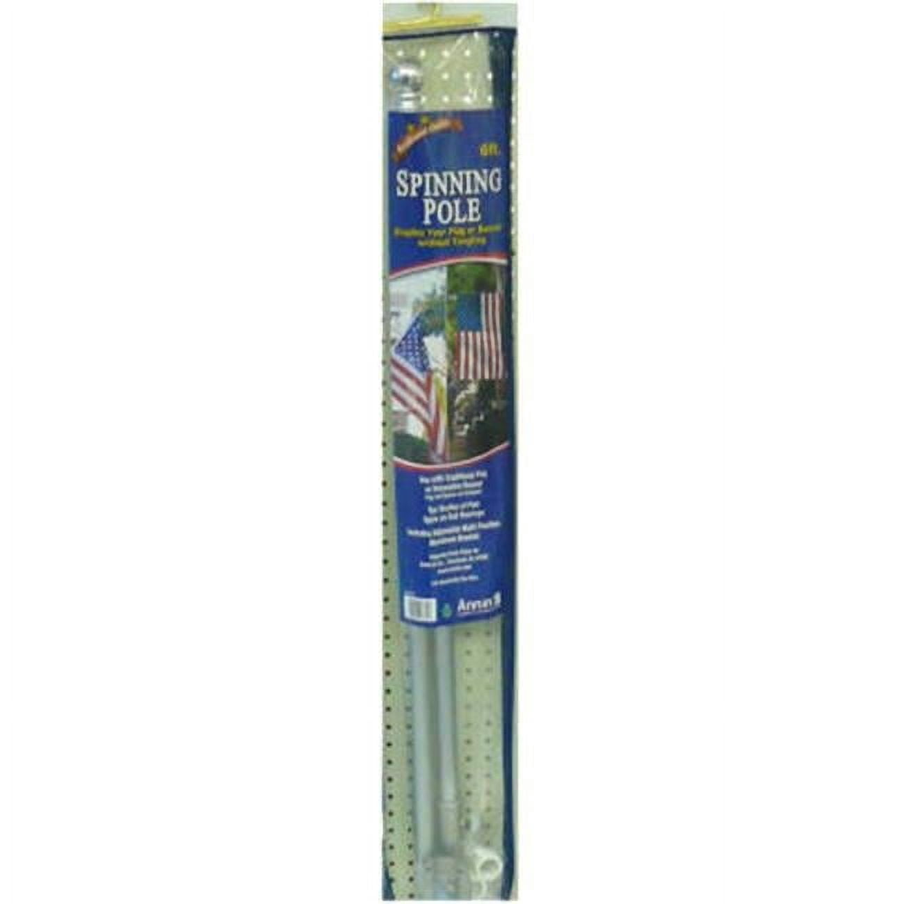 Annin Flagmakers 238103 6-Ft. Aluminum 2-Piece Pole With Bracket & Fasteners