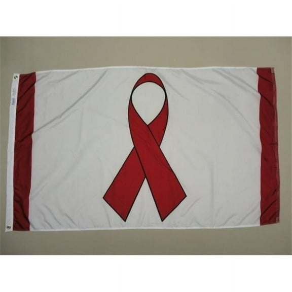 Annin Flagmakers 2783 Nylon Glo Ribbon Flag Red 3 x 5 ft.