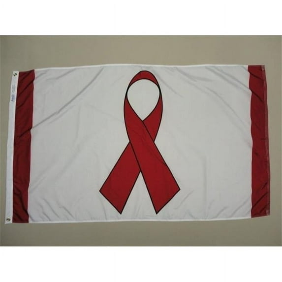 Annin Flagmakers 2783 Nylon Glo Ribbon Flag Red 3 x 5 ft.