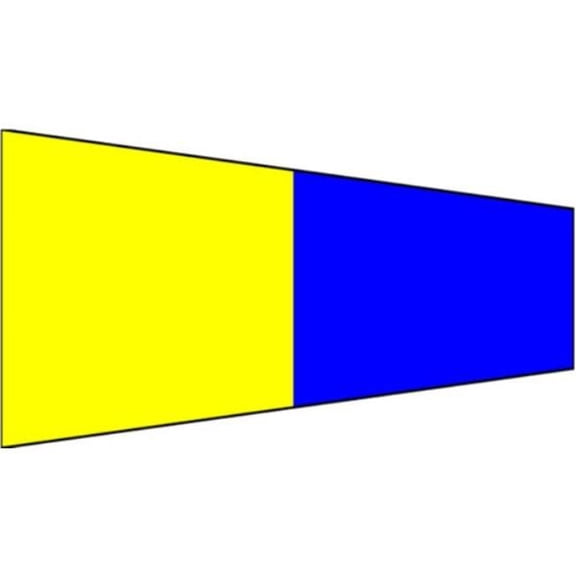 Annin Flagmakers 2928 No.5 Nylon Code Pennant Signal Flag with Rope & Toggle, Size 0