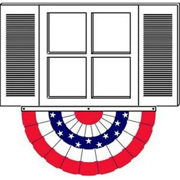 Annin Flagmakers 3 ft. X 6 ft. Pre-pleated Fan Bunting Decoration with Stars . Fade resistant Nyl-Glo fabric.