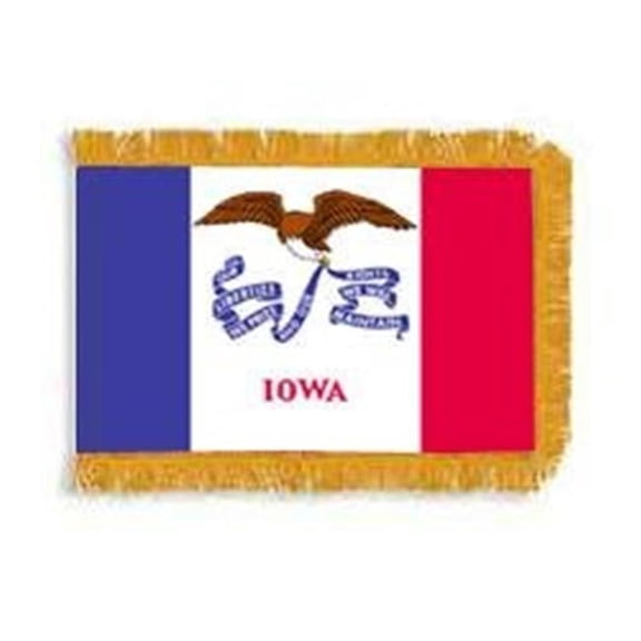 Annin Flagmakers 3 ft. x 5 ft. Indoor and Parade Colonial Nyl-Glo Iowa Flag with Fringe