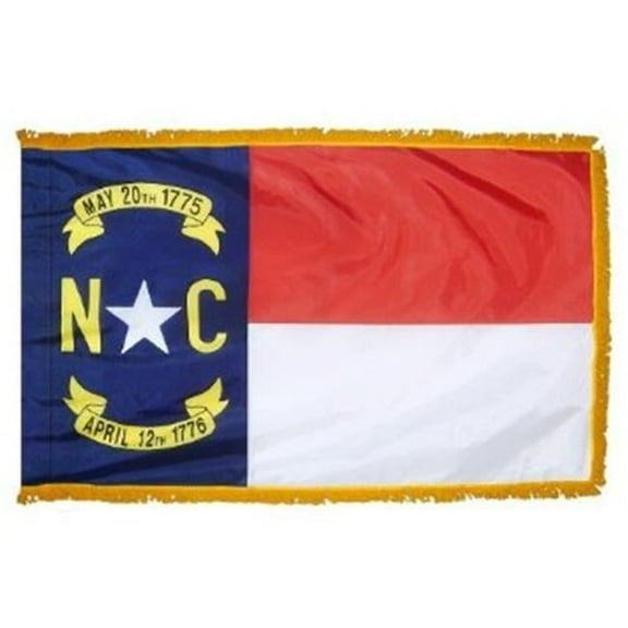 Annin Flagmakers 3 ft. x 5 ft. Indoor and Parade Colonial Nyl-Glo North Carolina Flag with Fringe