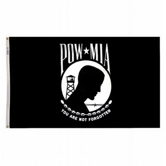 Annin Flagmakers 377994 4 ft. x 6 ft. Single Reverse Nylon-Glo POW-MIA Flag