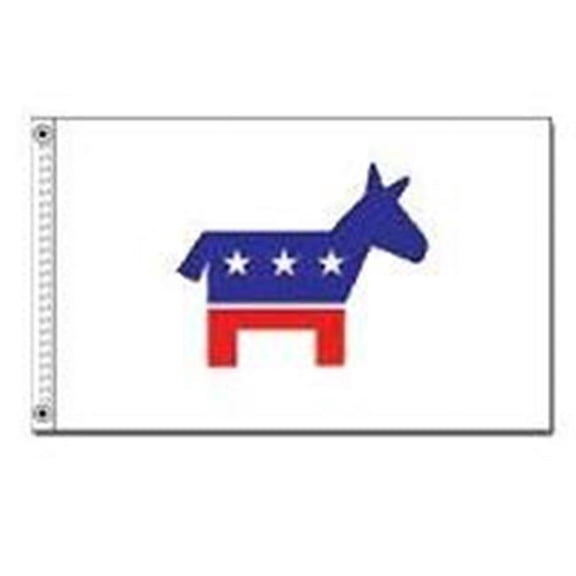 Annin Flagmakers 379301 Democrat Flag Nyl-Glo-3 ft. X 5 ft.