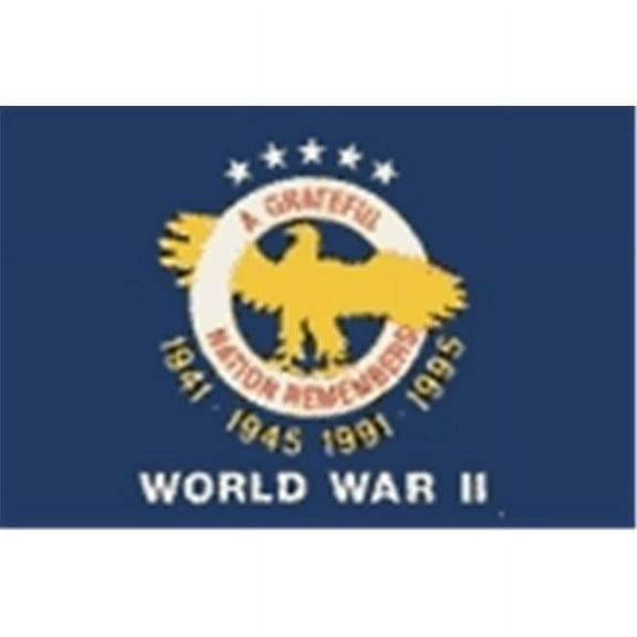 Annin Flagmakers 438800 Nyl-Glo WWII Commemorative Flag-3 ft. X 4 ft.