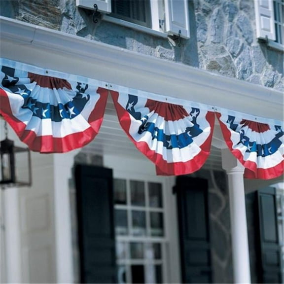 Annin Flagmakers 483200 3 ft. X 6 ft. Pre-pleated Fan Bunting Decoration with Stars. Polycotton blend.