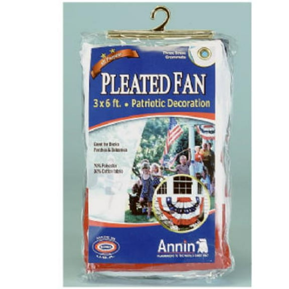 Annin Flagmakers 483200R 3 x 6 ft. Pleated Fan Bunting Decoration With Stars Flag