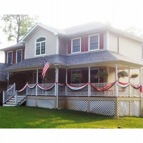Annin Flagmakers 502510 Decorators' Bunting,Three sewn stripes of red ,white and blue -Nyl-Glo-60 yd. Bolt