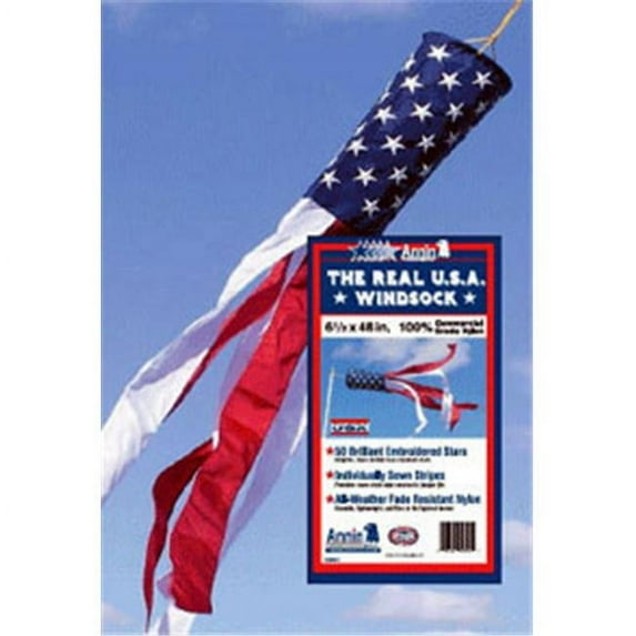 Annin Flagmakers 6 in. X 48 in. Nylon U.S. Flag Windsock Clamshell