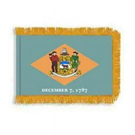 Annin Flagmakers 140890 3 ft. x 5 ft. Indoor and Parade Colonial Nyl-Glo Delaware Flag with Fringe
