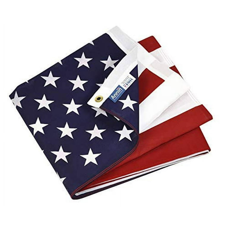 Annin Flagmakers Model 19417 Poly/Cotton American Flag, 3x5 ft, 100% Made  in USA Printed Stars and Stripes with Brass Grommets