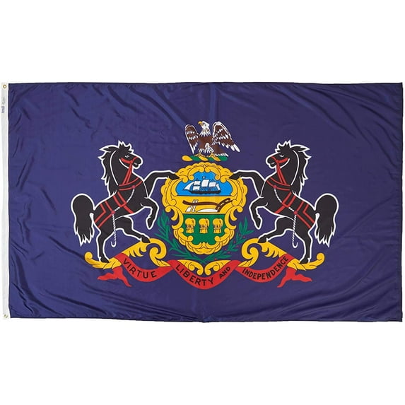 Annin Flagmakers Pennsylvania State Flag USA-Made to Official State Design Specifications, 5 x 8 Feet (Model 144680) CA2