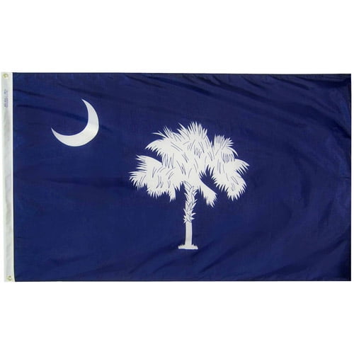 South Carolina State Flag, 4' x 6', Nylon SolarGuard Nyl-Glo, Model# 144870