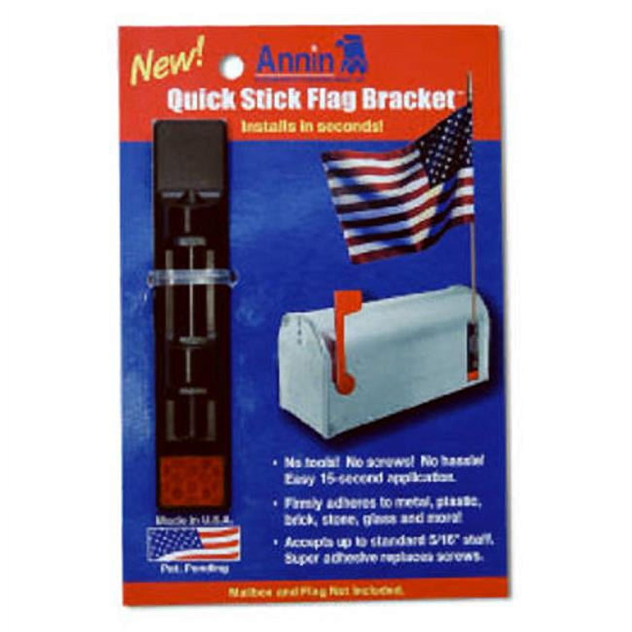 Annin Quick Stick 1Position 5/16 In. Plastic Black Flag Pole Bracket