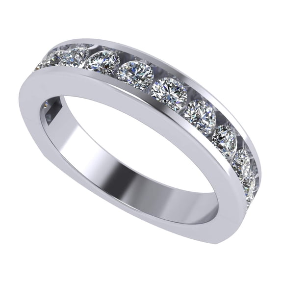 Anniversary Band Ring Channel Set w/ Pure Brilliance CZ 0.75ctw - Euro Shank - Sterling Silver - Size 4