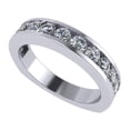 thumbnail image 1 of Anniversary Band Ring Channel Set w/ Pure Brilliance CZ 0.75ctw - Euro Shank - Sterling Silver - Size 8.5, 1 of 7