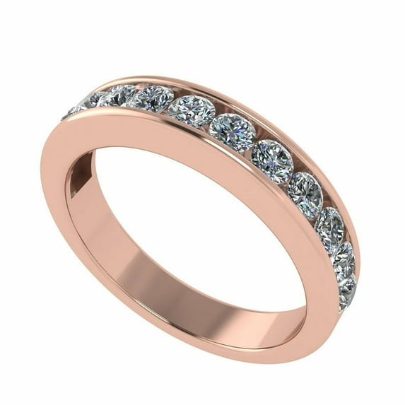 Anniversary Band Ring Channel Set w/ Pure Brilliance CZ 0.75ctw - Reg Shank - 10K Rose Gold - Size 6