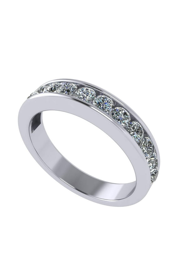 Anniversary Band Ring Channel Set w/ Pure Brilliance CZ 0.75ctw - Reg Shank - Sterling Silver - Size 6.5