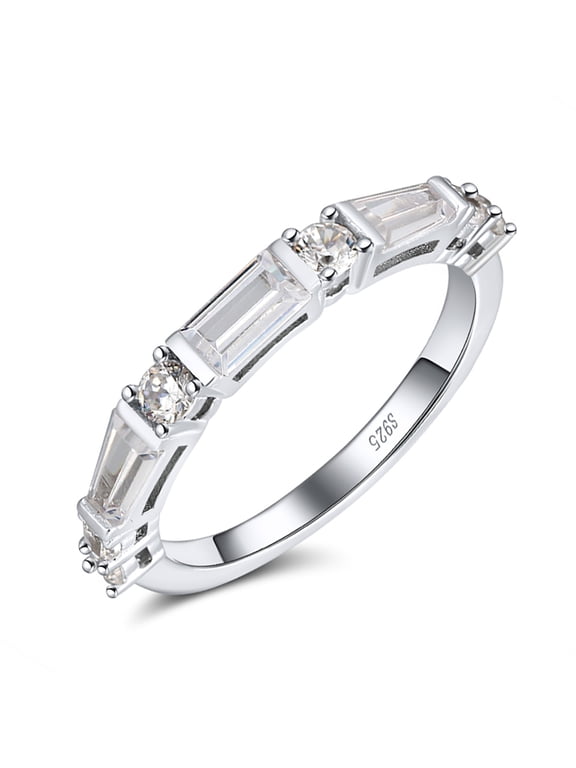 Anniversary Band Ring for Women Baguette Cz Sterling Silver Ginger Lyne Collection