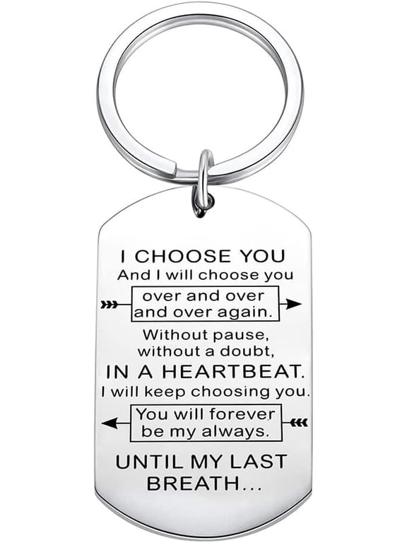 Anniversary Birthday Gift Keychains for Couple I Choose You Keychain for Boyfriend Wife from Girlfriend Husband Christmas Relationship Gifts for Couples Him Her Fiance GF