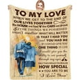 thumbnail image 1 of Anniversary Birthday Gift for Her Him Romantic I Love You to My Love Blanket Mothers Day Ideas for Wife Fathers Valentines Present for Husband Bed Throw Blanket 60"x50", 1 of 6