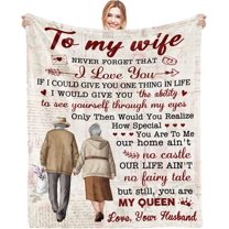 Anniversary Birthday Gift for Her Him Romantic I Love You to My Love Blanket Mothers Day Ideas for Wife Fathers Valentines Present for Husband Bed Throw Blanket 60"x50"