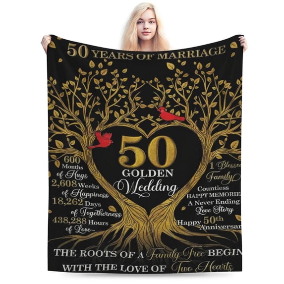 Anniversary Blanket Gifts, Gift for 50th Wedding Anniversary 60x50