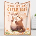 thumbnail image 1 of Anniversary Blanket Gifts for Her or Him, Wedding Anniversary Presents for Wife Husband, Girlfriend Boyfriend Gifts, Birthday Valentine's Day Gifts for Her, Otter Throw Blanket 50" × 60", 1 of 6