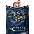 thumbnail image 1 of Anniversary Blanket Gifts for Men Women, Cool Anniversary Wedding Gifts for Him Her Husband Wife Parents, Best Happy Anniversary Marriage Gift for Couple Boyfriend Girlfriend Blanket 60"x50", 1 of 5