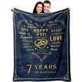 thumbnail image 1 of Anniversary Blanket Gifts for Men Women, Cool Anniversary Wedding Gifts for Him Her Husband Wife Parents, Best Happy Anniversary Marriage Gift for Couple Boyfriend Girlfriend Blanket 60"x50", 1 of 5
